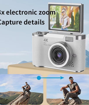 4K Digitale Camera met 48MP, 8x Zoom & Flip Screen - Ideaal voor Studenten