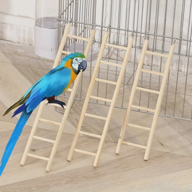 Natuurlijke Houten Klimladder Speelgoed voor Vogels en Hamsters - Veilig & Duurzaam
