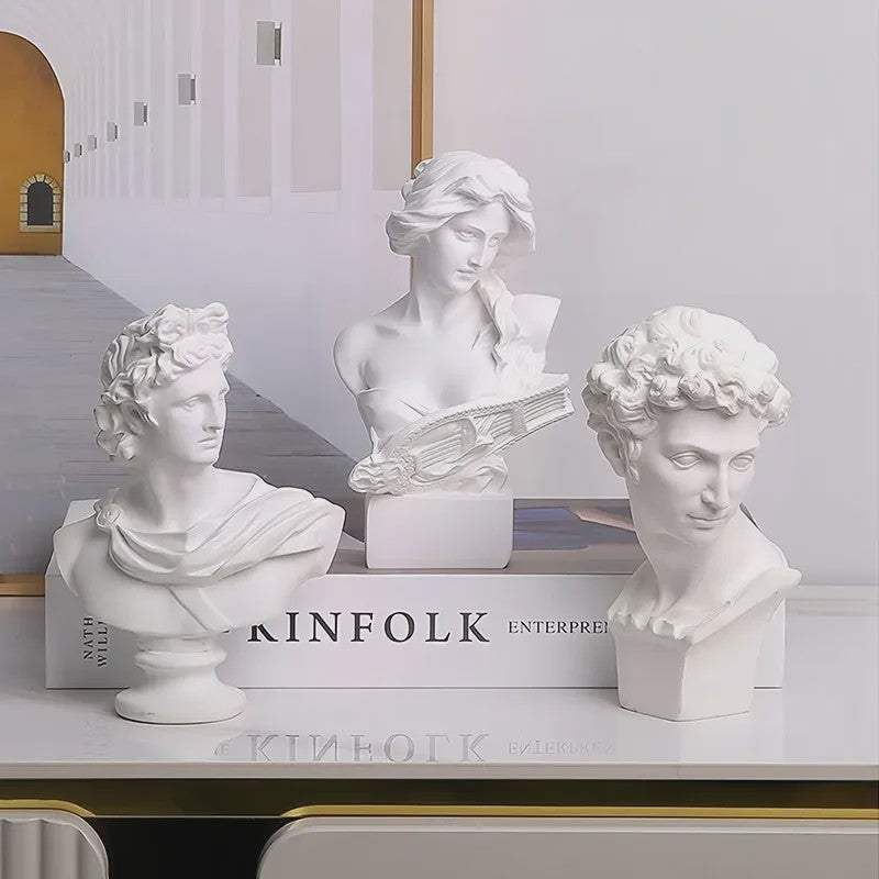 Griekse Mythologie Apollo buste sculptuur van hars - Klassieke God van het Zonlicht