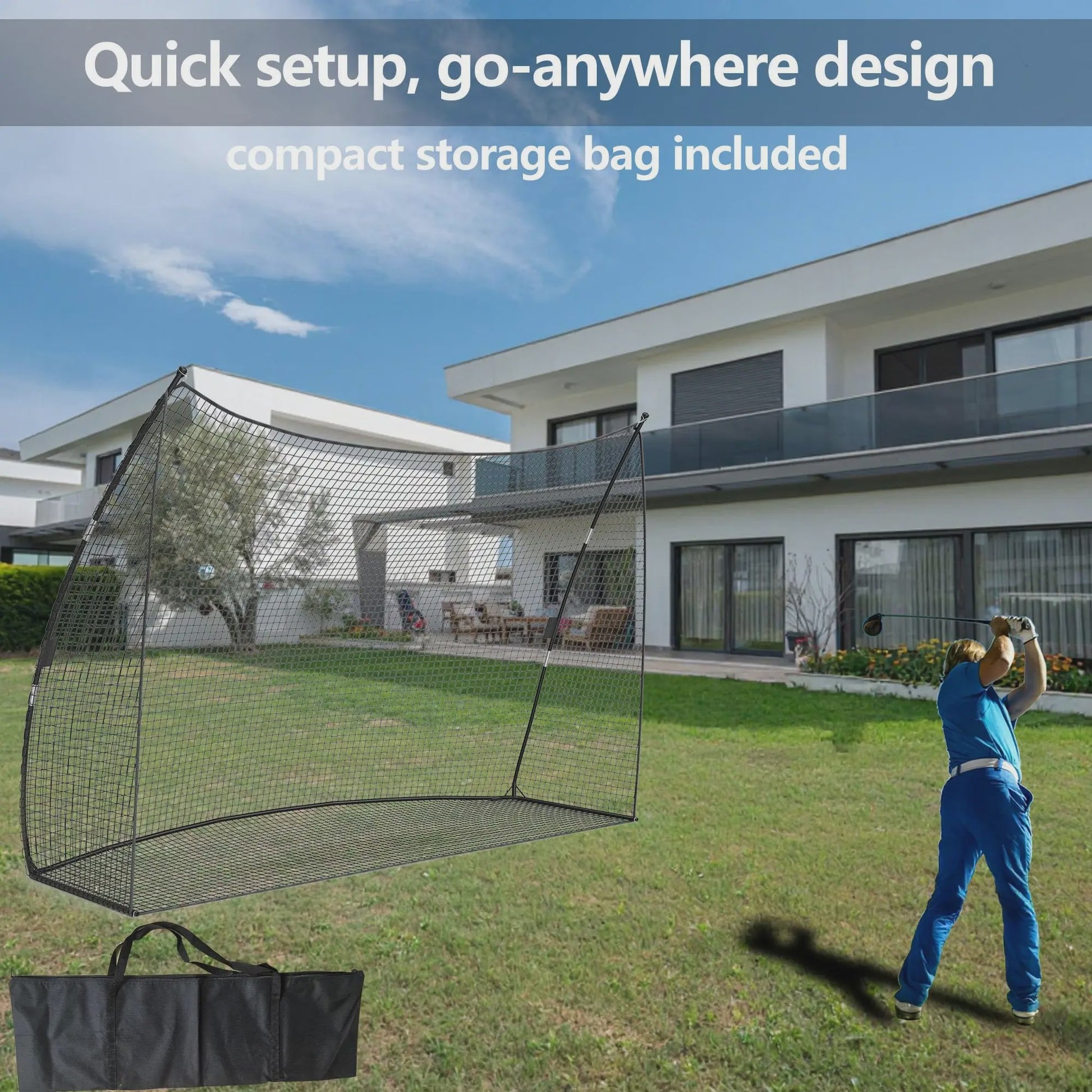 Golf Oefennet 305x217cm - Draagbaar Golf Net voor Achtertuin, Inclusief Draagtas