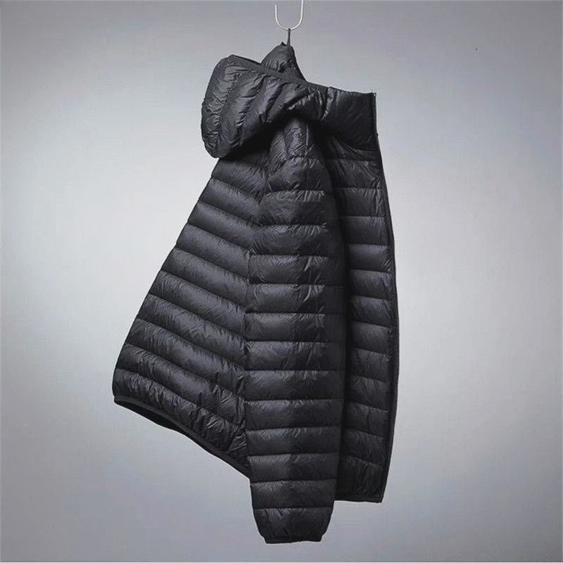 Lichte Heren Winterjas met Capuchon - Strak Design & Warmte