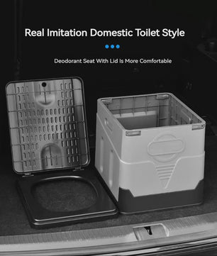 Opvouwbaar Camping Toilet - Draagbaar & Geurvrij Noodtoilet voor Auto, Reizen & Buiten