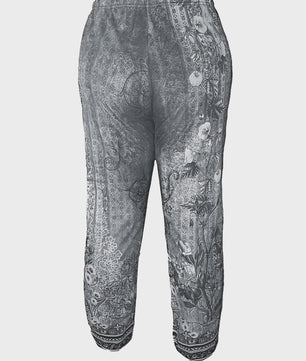 Plus Size Wijde Leg Broek Dames met Bloemenprint