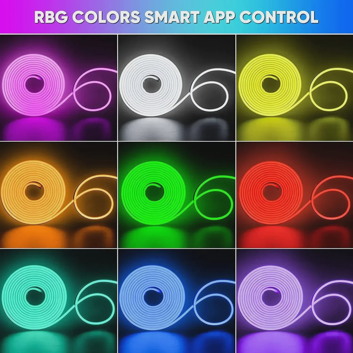 RGB Neon LED Strip 1-5M Waterdicht IP65 met Tuya App & Afstandsbediening - Flexibele Decoratieverlichting