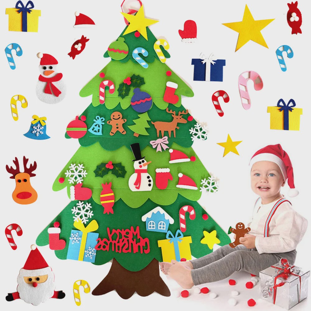 DIY Vilt Kerstboom Decoratie met Ornamenten - Feestelijk & Creatief voor Kinderen