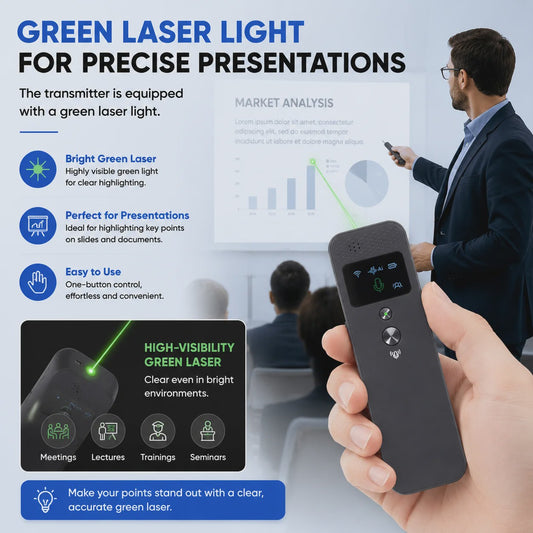 Professioneel 2.4GHz Draadloos Tour Guide Systeem met Groene Laser Pointer en Audio Headset