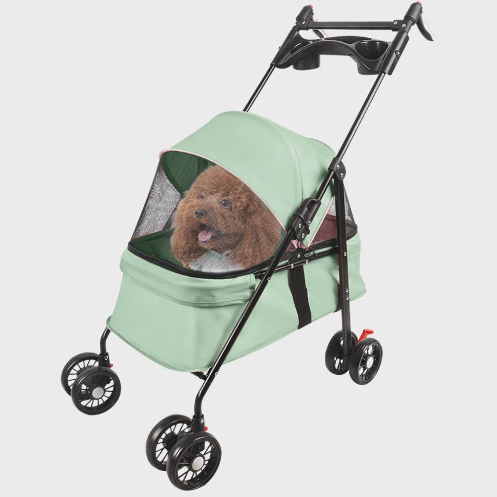 2-in-1 Honden- en Kattenbuggy met Afneembare Reiswieg - Tot 10 kg