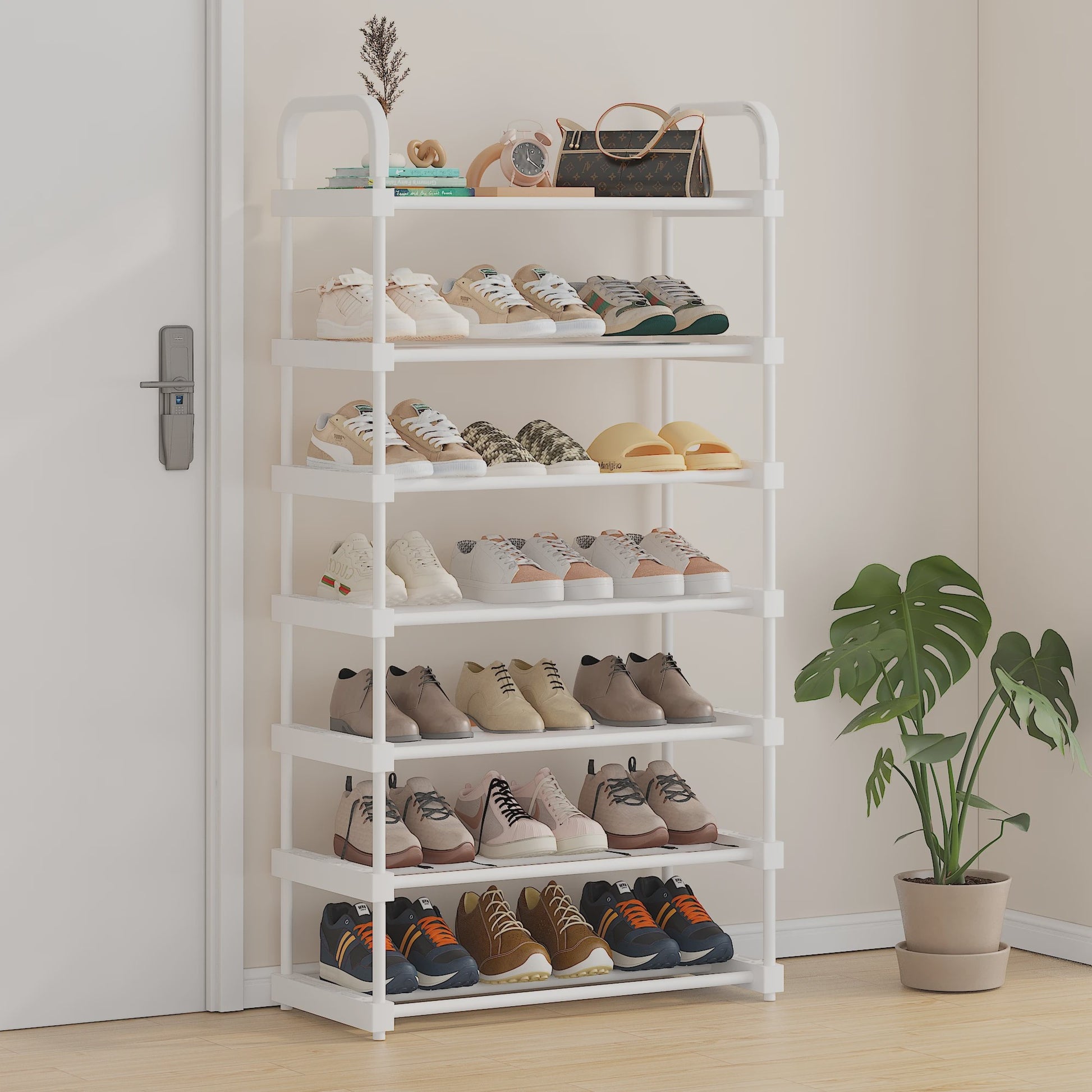 Stapelbare Schoenenkast Organizer - 4 tot 7 Lagen, Wit
