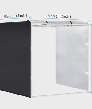 80cm Fotostudio Lightbox Kit met 3 Kleuren Achtergronden & 80W Verlichting