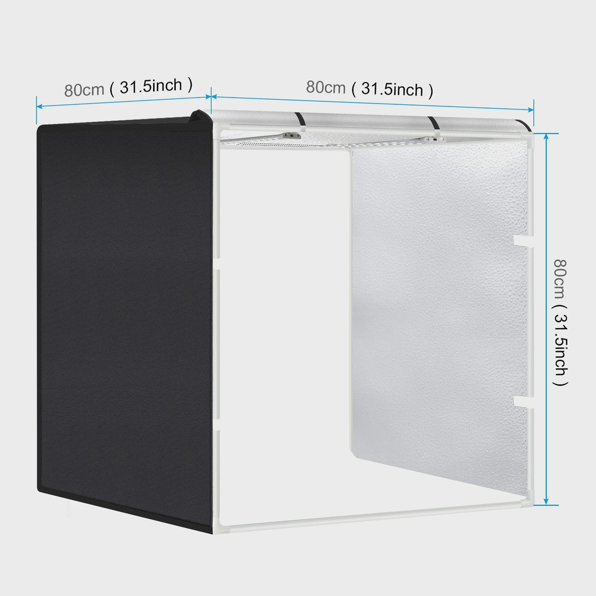 80cm Fotostudio Lightbox Kit met 3 Kleuren Achtergronden & 80W Verlichting