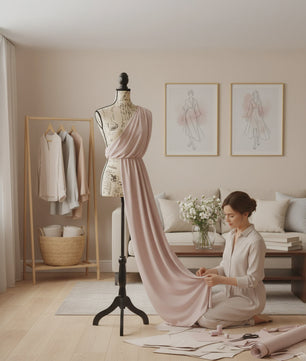 Verstelbare Paspop met Houten Statief - Beige/Zwart - Maat 36/38 - 130-167 cm