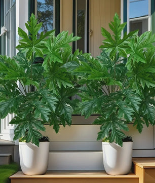 Kunstplant Papayablad - 65cm Kunstmatige Jungle Palmboom voor Huis, Tuin & Feestdecoratie