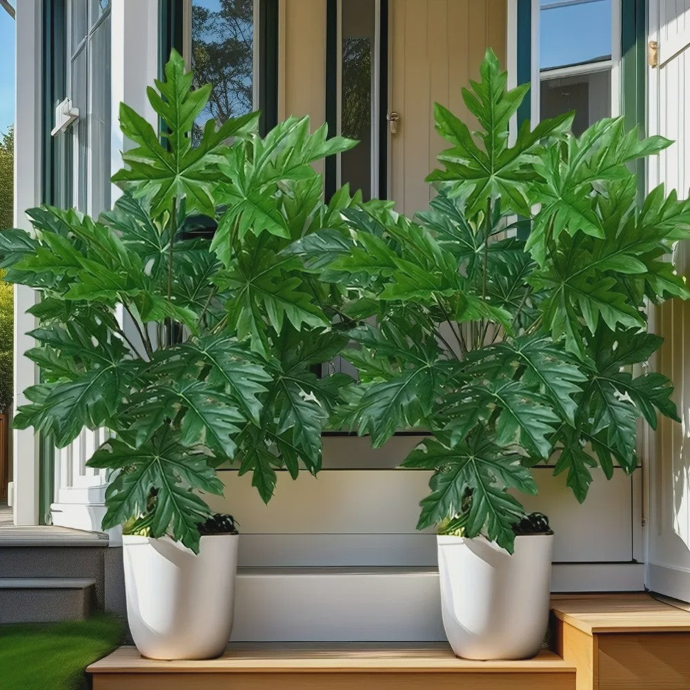 Kunstplant Papayablad - 65cm Kunstmatige Jungle Palmboom voor Huis, Tuin & Feestdecoratie