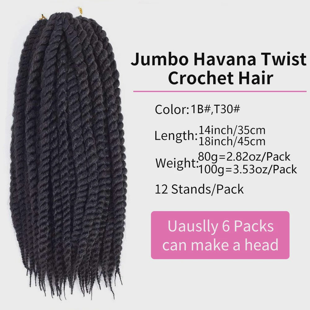 Havana Twist Crochet Haar - 6 Packs Synthetische Krullen voor Senegalese Twists