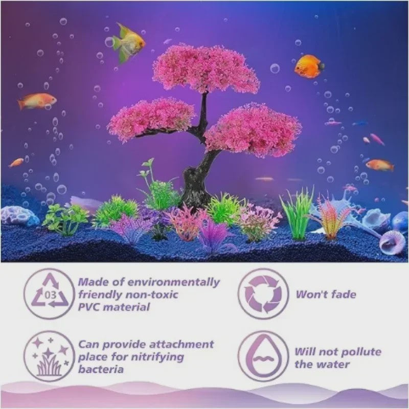 Set Kunstplanten Aquarium Decoratie - Levendige Kleuren voor Vistank