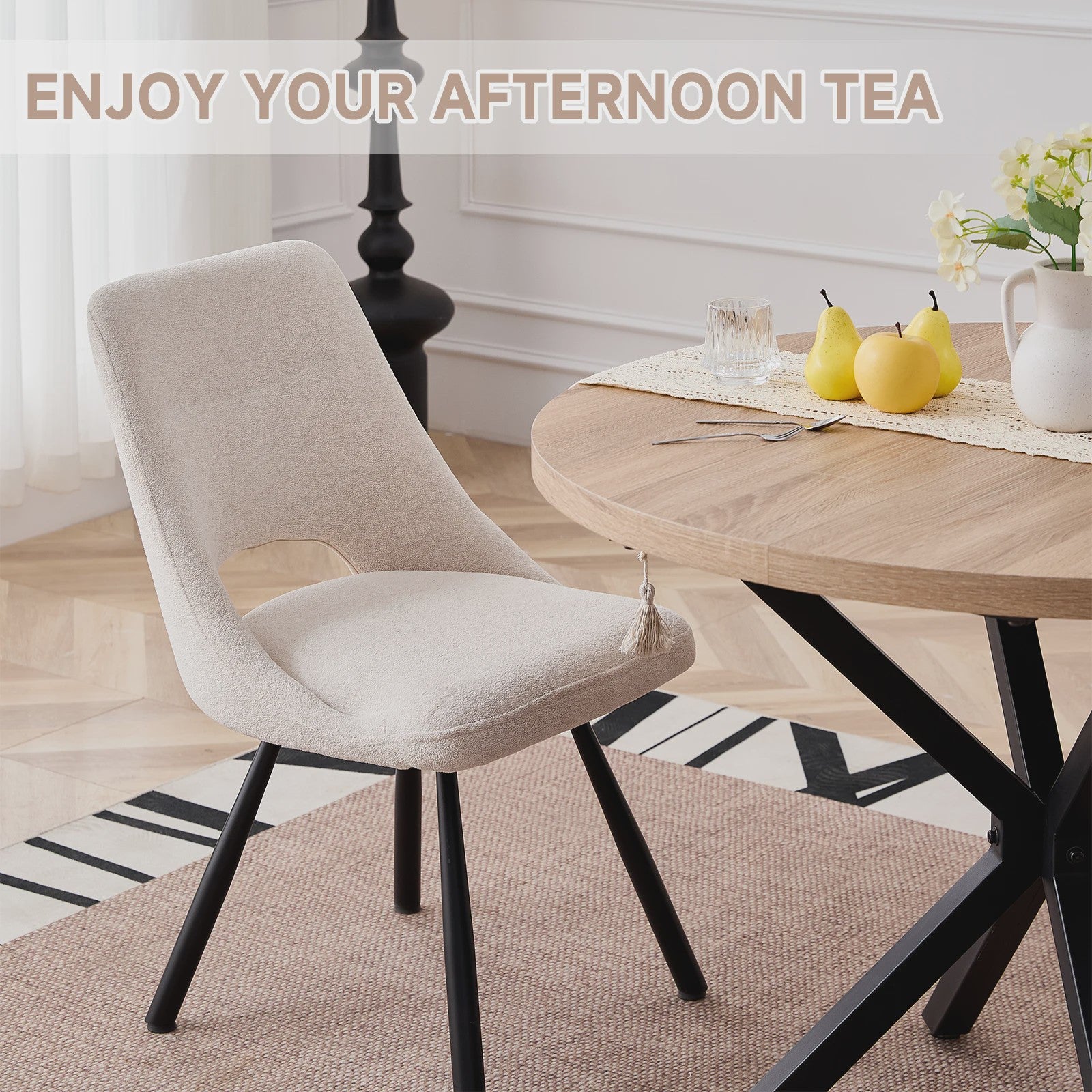 EGOONM Ronde Eettafel / Koffietafel 100cm - Massief Hout & Stalen Frame