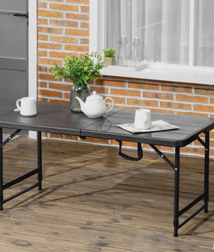 Outsunny Opvouwbare Campingtafel voor 4 Personen - In hoogte Verstelbaar, 118x60x74 cm