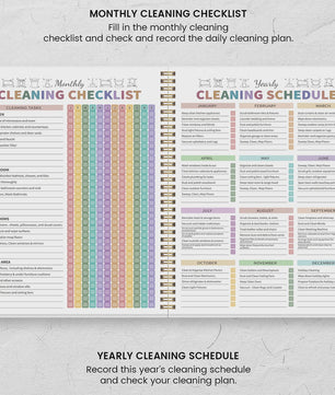 Huishoudplanner & Schoonmaak Checklist Boek - Dagelijks, Wekelijks, Maandelijks