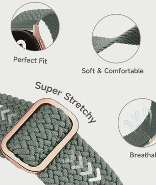 3x Elastische Nylon Bandjes voor Smartwatches (18/20/22mm) - Snelwissel & Comfortabel