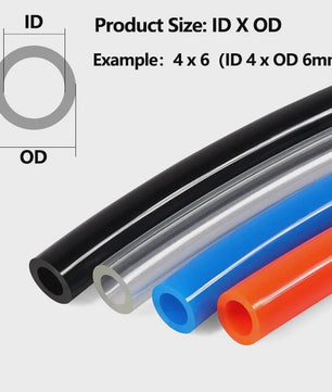 PU Pneumatische Slang - Diverse OD Maten (3-16mm) - Blauw, Zwart, Oranje, Transparant