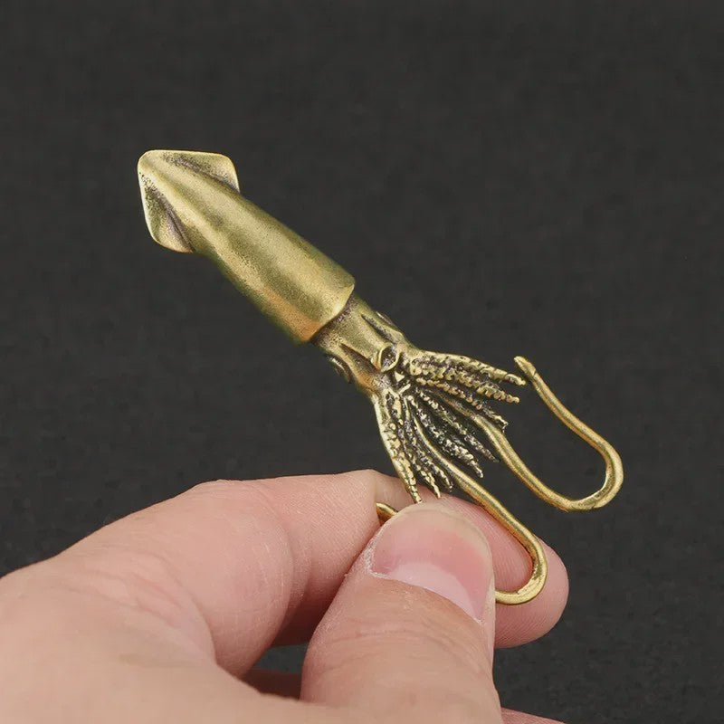 Antieke Messing Pijlinktvis Decoratie - Retro Koperen Miniatuur Beeldje