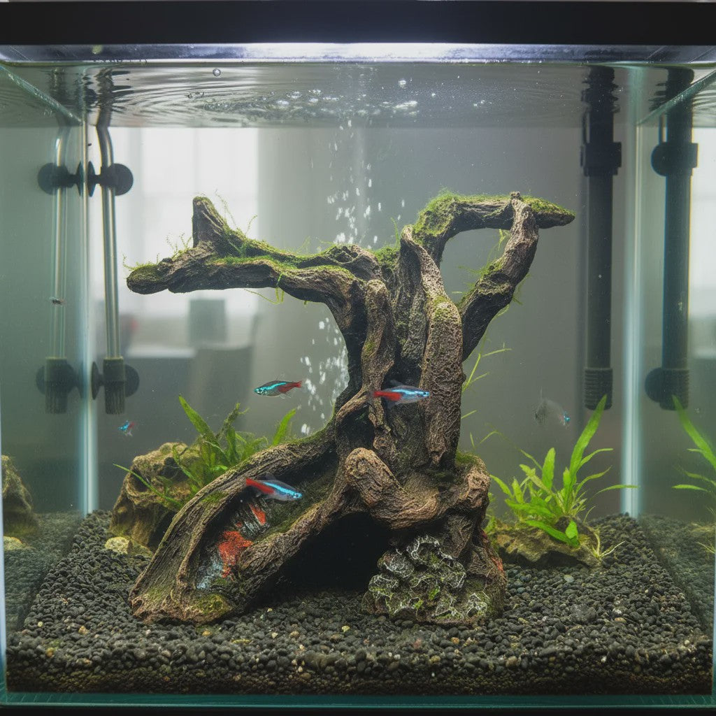 Realistische Hars Boomstronk Decoratie voor Aquarium & Terrarium - Veilige Vis Hideaway
