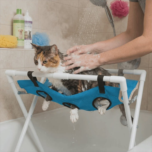 Opvouwbaar Honden & Katten Bad Hammock - Sneldrogend Verzorgingsrek voor Trimmen & Nagels Knippen