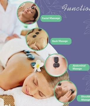 Hot Stone Massage Set met Verwarmer - Verstelbare Temperatuur & Timer - Draagbaar