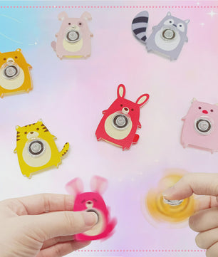 Set van 6 Leuke Dieren Fidget Spinners - Vingertop Gyro Speelgoed voor Stressverlichting & Feestjes