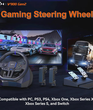 PXN V900 Gen2 Racing Wheel met Hall Pedalen - PC, Xbox, PS4, PS3, Switch