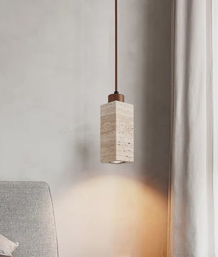 Sfeervolle Hanglamp met Steenlook en Houten Accent - Perfect voor Slaapkamer of Bar