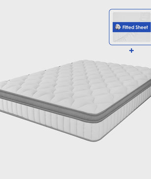 AUTHMIC Pocketvering Matras - 7-Zone Adaptieve Ondersteuning, 25cm Dik, Medium Stevig