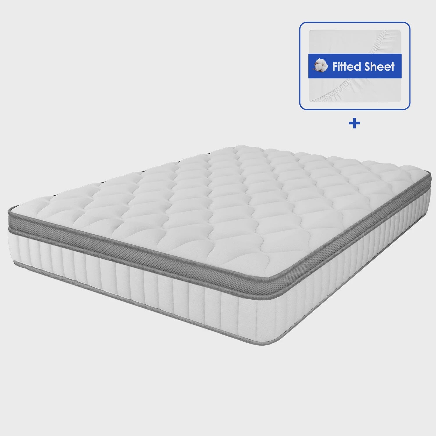 AUTHMIC Pocketvering Matras - 7-Zone Adaptieve Ondersteuning, 25cm Dik, Medium Stevig