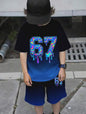 Funny Six Seven Italian Brainrot 67 Number Print Kids Short Sleeved Suit Children Clothing T-Shirt + Shorts 2pc Set Boys Clothes