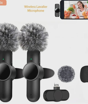 Draadloze Lavalier Microfoon Set 2.4G met Ruisonderdrukking voor Smartphones
