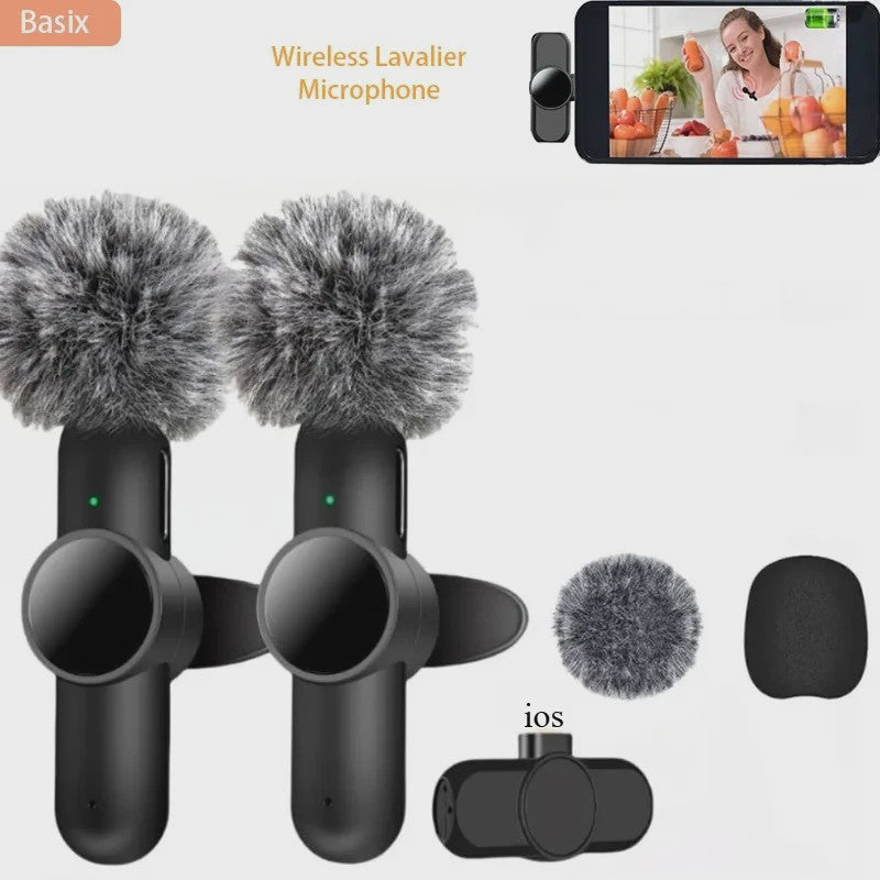 Draadloze Lavalier Microfoon Set 2.4G met Ruisonderdrukking voor Smartphones