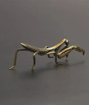 Antieke Bidsprinkhaan Miniatuur - Creatieve Decoratie voor Bureau en Huis