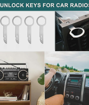 4x Auto Radio Verwijderingssleutels - Stereo Ontgrendelingsgereedschap voor VW, Audi, BMW, Mercedes