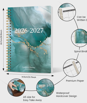 Academische Planner 2026-2027 A5 - Week & Maand - Spiraalbinding