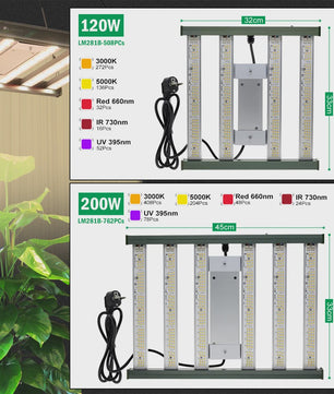 Full Spectrum LED Groeilamp 120W/200W/320W met UV & IR - Onafhankelijke Schakelaars