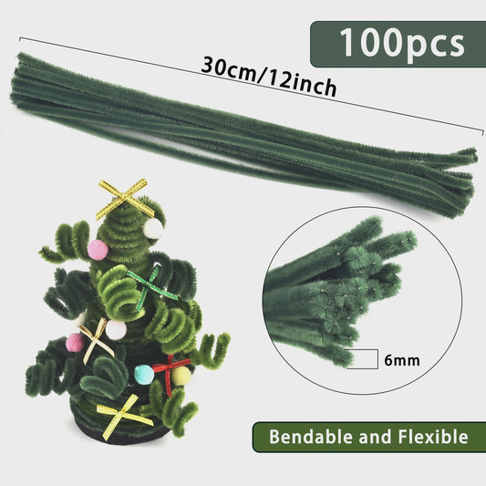 100 Stuks Chenille Stelen - Flexibele Knutseldraad voor Creatieve DIY Projecten