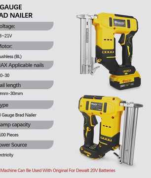 Draadloze Elektrische Tacker 10-30mm met Verstelbare Diepte - Compatibel met Dewalt 20V Accu