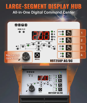 HITBOX HBT250P AC/DC 6-in-1 TIG Lasapparaat - 220V IGBT Inverter voor Aluminium, Staal & Meer