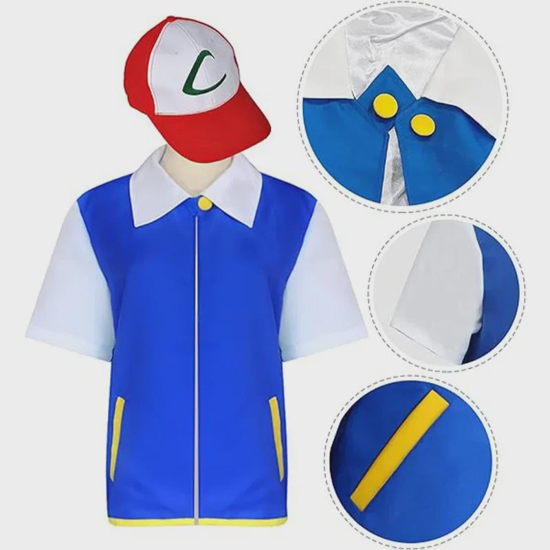 Ash Ketchum Cosplay Set - Pokémon Trainer Kostuum voor Volwassenen & Kinderen