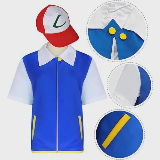 Ash Ketchum Cosplay Set - Pokémon Trainer Kostuum voor Volwassenen & Kinderen