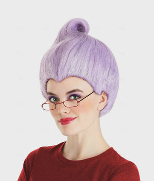 HAIRJOY Lila Sprookjesfee Pruik - Kort Synthetisch Haar met Glitters voor Carnaval & Cosplay