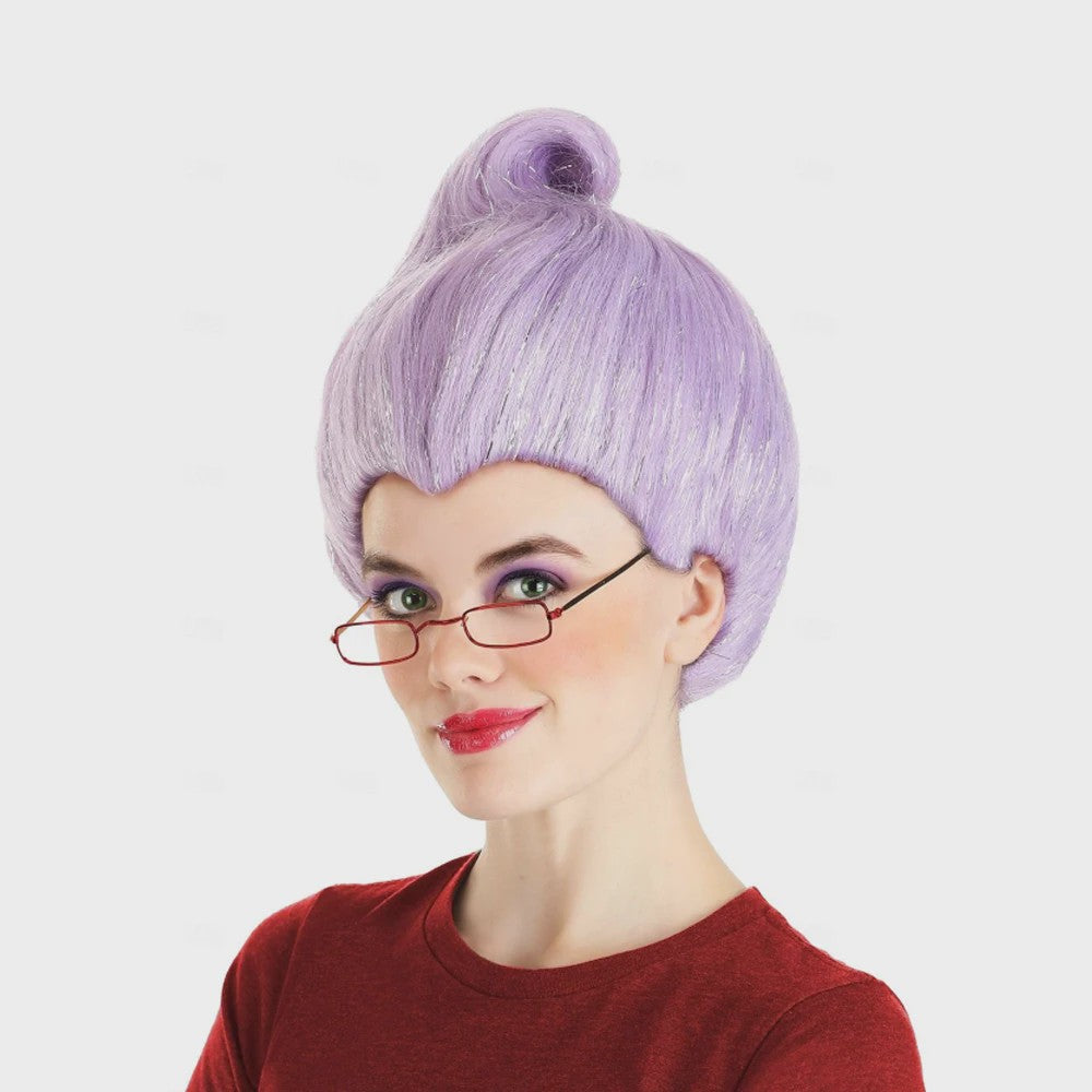 HAIRJOY Lila Sprookjesfee Pruik - Kort Synthetisch Haar met Glitters voor Carnaval & Cosplay