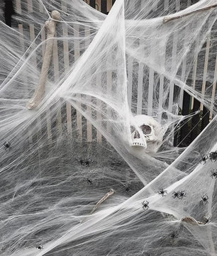 Halloween Spinnenweb Decoratie met Spinnen - Creëer een Griezelige Sfeer