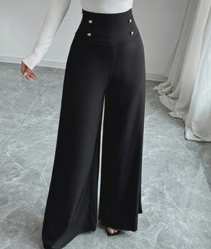 Modieuze Wijde Pijp Pantalon Dames - Comfortabel & Ademend Kantoor & Casual