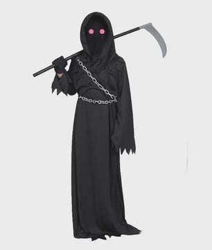 Kinderkostuum Grim Reaper met Rode Ogen en Ketting - Halloween & Verkleedfeest